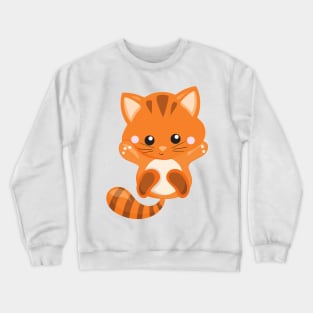 Cute Cat, Orange Cat, Little Cat, Kitty, Kitten Crewneck Sweatshirt